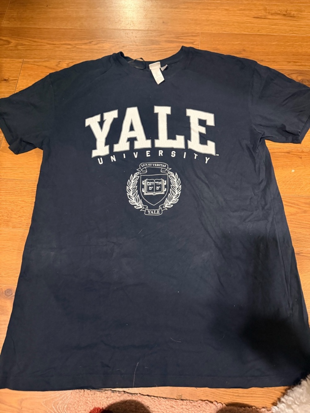 H&M Navy Yale Logo Short Sleeve Tee shirt dress